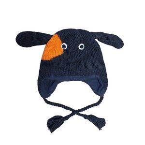 Wool Hat Monster Design One Size Black